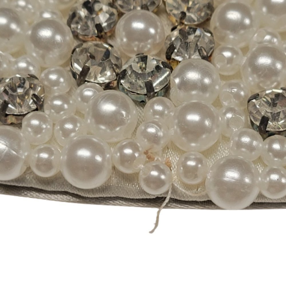 Pearl Sequin Evening Purse, Cocktail Purse, Wedding White Purse - Picture 14 of 16